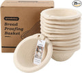 12-Pack Mini Banneton Baskets (5 Inch), Round Sourdough Proofing Basket Set with Linen Liners for Small Loaves & Home Bakery Supplies