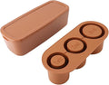 Silicone Ice Cube Tray, Spill Hollow Cylindrical Ice Tray, Easy Release, Safe, Large Capacity, Removable Lid, Reusable for Freezer (Brown)