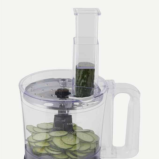 Amazon Basics Food Processor and Vegetable Chopper with 10 Cup Bowl, 2-Speed, 500 Watt Motor, Pulse Function, Dishwasher Safe Parts, Black