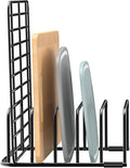 Fikoksol Cutting Board Organizer and Baking Sheet Rack, 1-Pack Black Heavy Duty Metal Cookie Sheet Organizer for Cutting Board Storage & Plate Holder for Cabinet, Tray Dividers for Cabinets