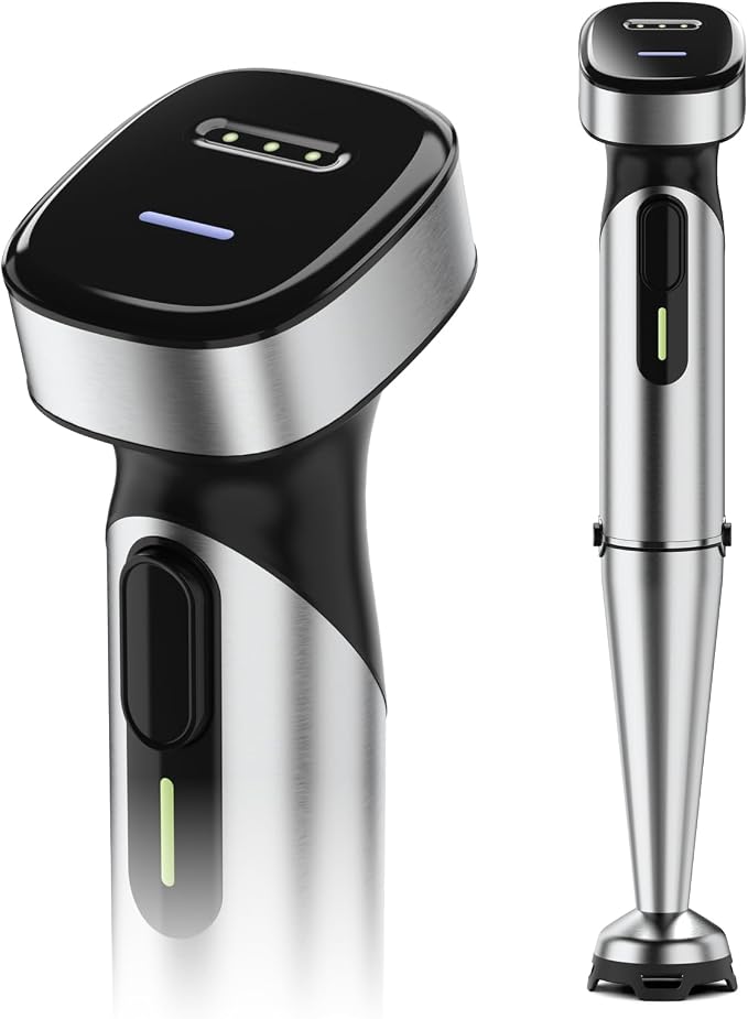 Turelar Cordless Immersion Blender with Rchargeable Battery, Portable Hand Blenders with Adjustable Speed, Hand Held Stick Mixer for Effortless Blending Shakes, Smoothies, Soups, Puree or Baby Food