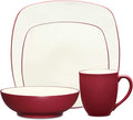 Noritake Colorwave Raspberry 4-Piece Square Place Setting, Service for 1
