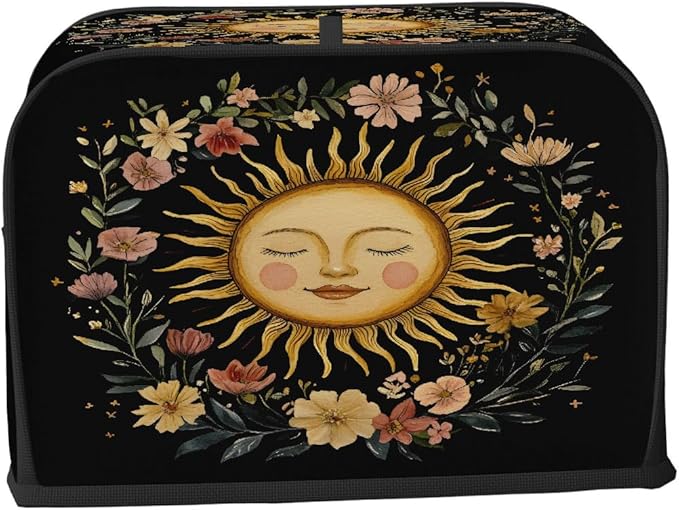 Sun Ethnic Gold 2 Slice Toaster Cover Dust And Fingerprint Bread Maker Cover Bakeware Protector Washable Appliance Covers Kitchen Accessories For Home Kitchen Women Gift