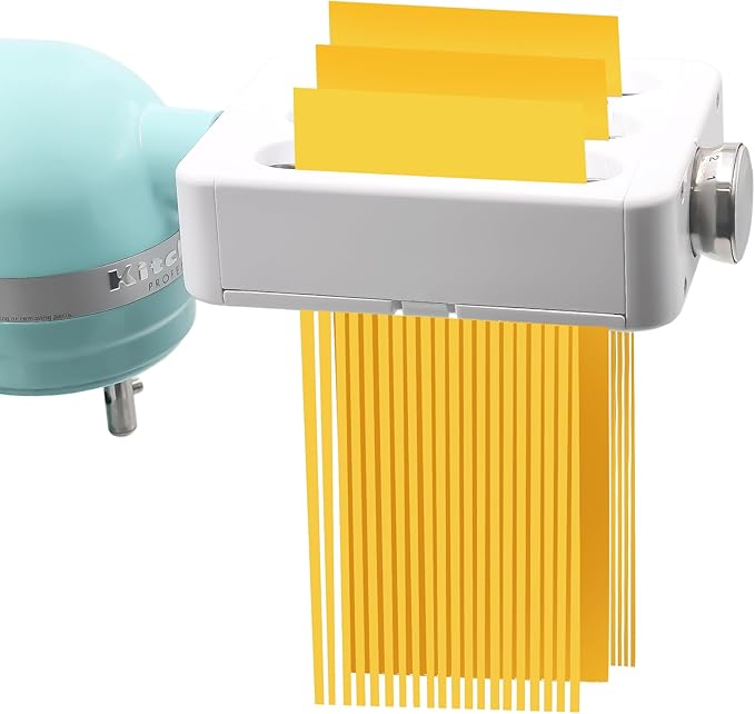 Pasta Maker Attachment 3 in 1 Set for KitchenAid StandMixers Included Pasta Sheet Roller, Spaghetti Cutter,Fettuccine Cutter Maker Accessories, Easy to clean