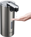 Automatic Soap Dispenser, Automatic Liquid Soap Dispenser Touchless, 12oz/340ml, 3-Level Adjustable, Battery Operated, Water-Resistant for Bathroom, Kitchen and School, Clog-Free, Stainless Steel