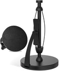 VEHHE Paper Towel Holder Countertop, One-Handed Tear, Stainless Steel, Stand Paper Towel Holder with Spring Activated Arm & Non Slip Weighted Base, for Kitchen Bathroom (Black)