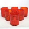 Solid Ruby Red 9 oz Short Tumblers (set of 6), Recycled Glass, Lead-free, Toxin-Free (9oz Tumbler)