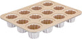 CHEFMADE Canele Mold Cake Pan, 12-Cavity Non-Stick Canele Muffin Bakeware Cupcake Pan for Oven Baking (Champagne Gold)