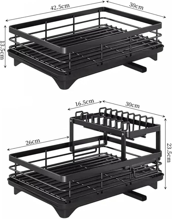 Compatible For Dish Drying Rack Adjustable Kitchen Plates With Drainboard Over Sink Countertop Cutlery Storage Holde