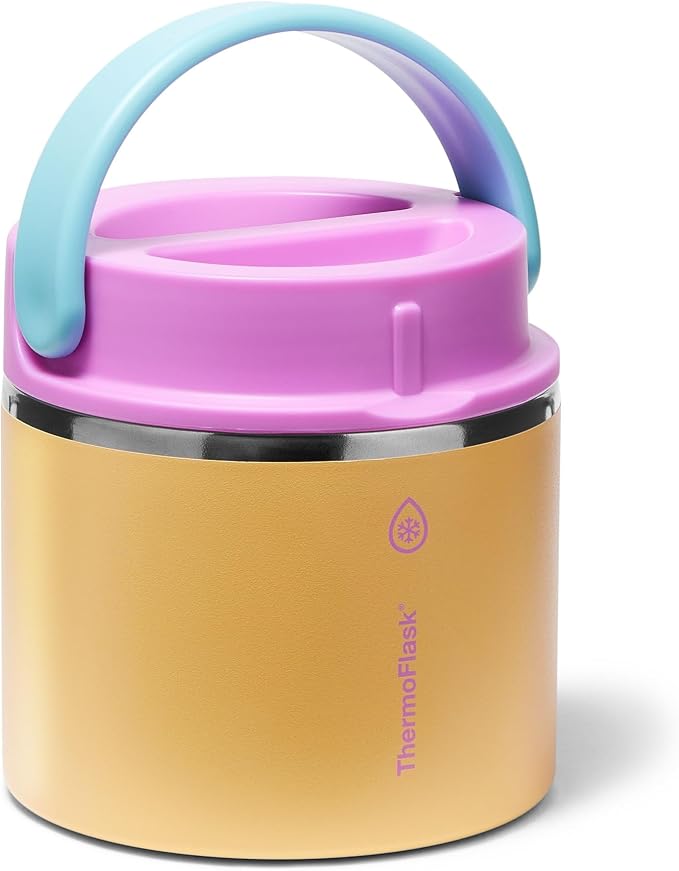 ThermoFlask Insulated Food Jar with Leakproof Lid (20 oz, Candy Oasis) - Stainless Steel Food Containers for Hot & Cold Meals, Lunch, Soup & Snacks
