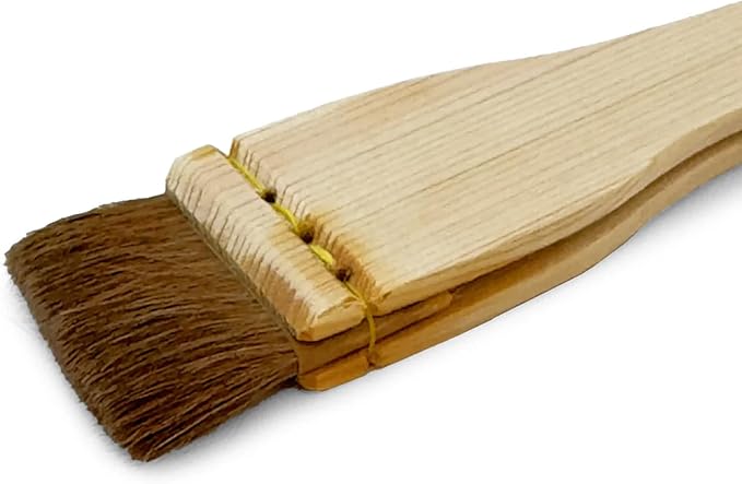 Horsehair Basting Brush - Natural Bristles with Wooden Handle - For BBQ, Baking & Cooking
