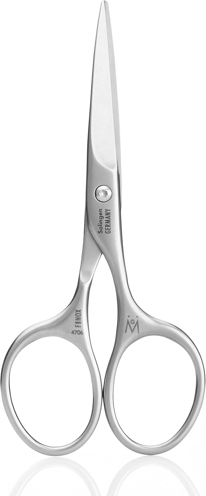 GERMANIKURE Beard and Mustache Scissors - FINOX Stainless Steel Professional Manicure Tools - No Case - Ethically Made in Solingen Germany - 4706