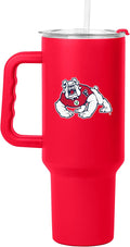 Logo Brands NCAA 40 oz Tumbler with Handle -Stainless Steel Insulated Travel Tumbler with Straw Lid – Powder Coated, Leak-Resistant, Keeps Drinks Hot/Cold – Great for Tailgating, or Everyday Use