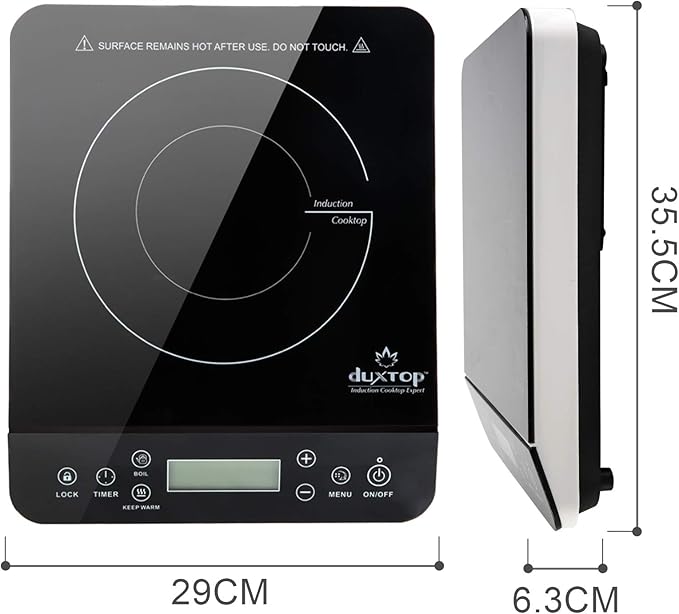 Duxtop Portable Induction Cooktop, Countertop Burner Induction Hot Plate with LCD Sensor Touch 1800 Watts, Black 9610LS BT-200DZ