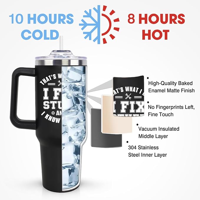Fathers Day Gift for Dad, Husband, Mechanic Birthday Gifts for Men Him, Maintenance Appreciation Gift 40oz Tumbler, Unique Christmas Gift Ideas for Handyman, Mechanics, Grandpa