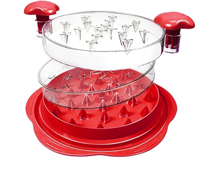 Chicken Shredder ，chicken shredder tool twist，Tool with Anti-Slip Handle chicken shredder tool, Visible Meat Shredder, BPA-Free Lid, Ideal for Pork, Beef, and Chicken. Includes Brush and Fork (red)