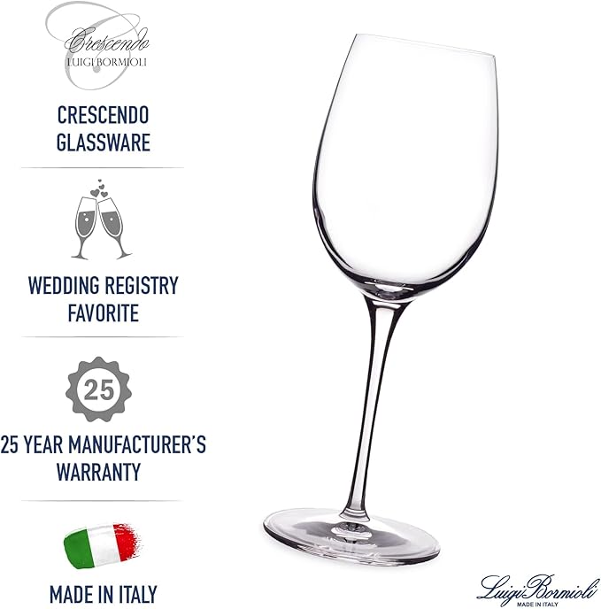 Luigi Bormioli Crescendo Bordeaux Wine Glasses - Clear, Set of 4