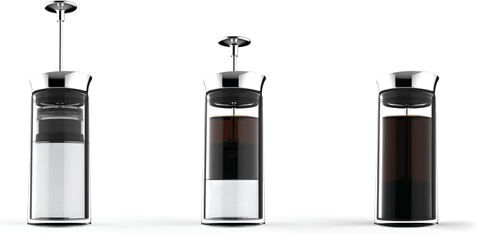 Definitely Not a French Press Coffee Maker | The Soul of Espresso in the Body of a Single Serve French Press Coffee Maker, Brews in Half the Time, No Mud, Easy to Clean