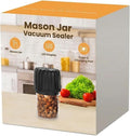 2026 Upgraded Electric Mason Jar Vacuum Sealer Kit with Wide and Regular Mouth Mason Lids -80kpa Automatic Vacuum Pump 2500mAh Battery One Touch Canning Sealing Machine for Food Storage Black Gray