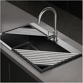 2 Packs Collapsible Triangle Dish Drying Rack for Sink Corner, Multipurpose Anti-Slip Over The Sink Dish Drainer Mat for Kitchen(Black,Large)