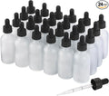 NOOEEISS 24 Pack, 2oz Glass Dropper Bottle, Preety Texture Tincture Bottles with Precise Scales Eye Droppe, for All Kinds Of Mixed Liquids,Leak-Proof Design for Easy Travel (Clear Frosted)