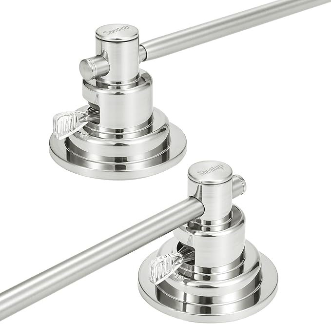 Sneatup Suction Cup Extendable 17-29" Stainless Steel Towel Bar (Brushed Nickel)