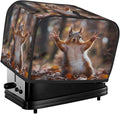 Funny Animal Squirrel Toaster Cover 4 Slice Dust and Fingerprint Protection Toaster Bread Maker Covers Washable Kitchen Small Appliance Covers for Kitchen Accessories Decor Bakeware Women Gift