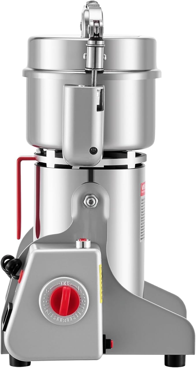 VEVOR 300g Electric Grain Mill Grinder, High Speed 1500W Commercial Spice Grinders, Stainless Steel Pulverizer Powder Machine, for Dry Grains Spices Cereals Coffee Corn Pepper, Swing Type