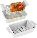 Meatloaf Pan with Drain Tray Set of 2 – Nonstick Loaf Pan with Perforated Insert for Healthier Cooking, Easy-Lift Design, Even Heating, BPA & PFOA Free for Meatloaf, Bread & Casseroles