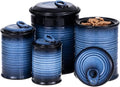Nihow Food Storage Jar, Ceramic Canister Sets for The Kitchen,Set of 4,Blue | Air Tight Lid, Seal Damp-proof, For Flour/Sugar/Rice/Coffee/Cookies/Candy, Kitchen Counter Canister