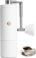 Timemore C5 PRO Manual Coffee Grinder - 42mm Stainless Steel Burr, 48 Adjustable Settings, Hand Coffee Grinder with Fordable Handle, All Metal, Portable for Home, Office & Outdoor, 30g Capacity, White