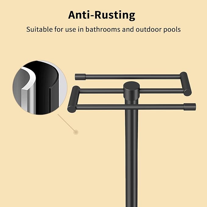 YUMORE Hand Towel Holder Stand Free Standing Countertop Towel Rack Hanger for Bathroom Kitchen
