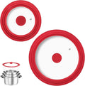 Universal Lids for Pots, Pans and Skillets Fits 7",8",9",10",11",12" Cookware, Replacement Pan Lid with Tempered Glass and Heat-Resistant Silicone Edge,Durable Frying Pan Cover