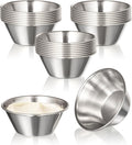 Fit Meal Prep [24 Pack 1.5 oz Stainless Steel Dipping Sauce Cups, Reusable Metal Ramekins, Commercial Grade Condiment Bowls, Individual Portion Cups, Small Round Au Jus Cup for Home, Restaurant