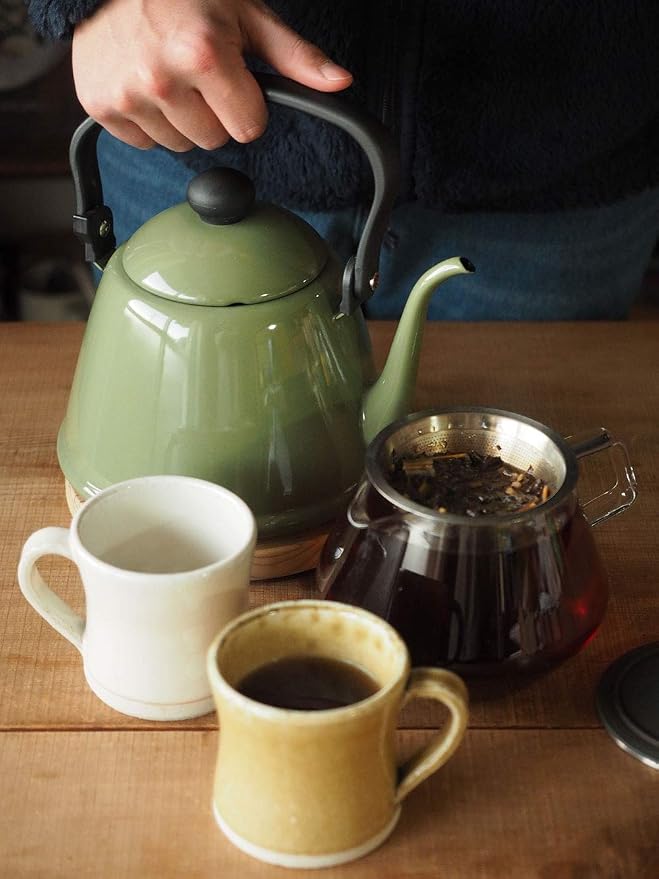 Noda Horo Drip Kettle II Hollow 0.6 gal (2 L) Induction Compatible, Navy, Made in Japan DK-200NB