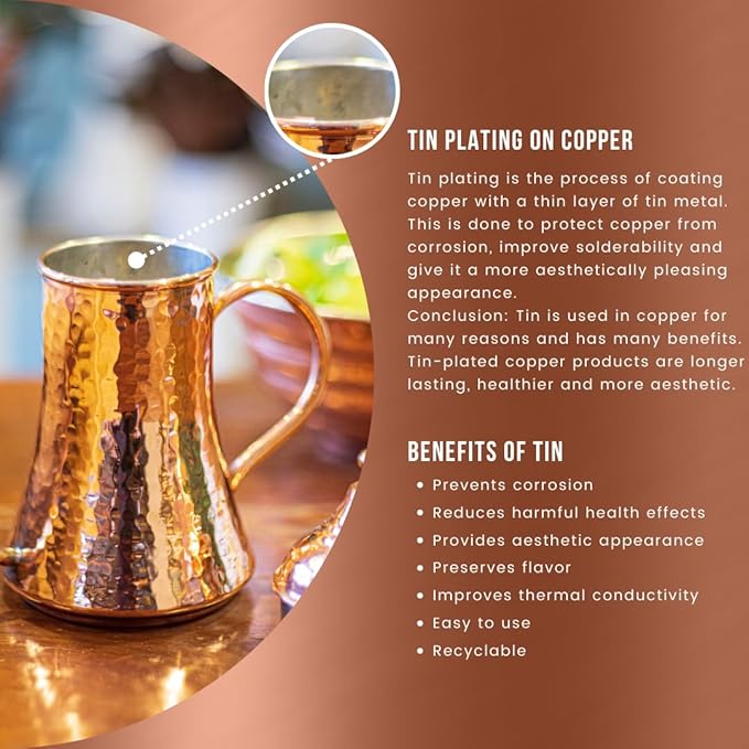 COPPER CONCEPT Copper Oil Dispenser for Kitchen, Handmade Olive Oil Dispenser Bottle, Real Copper, (10 Oz - 300 ml)