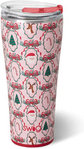 Swig Life 32oz Insulated Tumbler, Travel Coffee Tumbler with Lid, Cup Holder Friendly Travel Coffee Mug, Stainless Steel, 32 oz, Reusable Insulated Mug with Lid (Christmas Cameos)