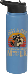 Just A Dad Who Always Came Back With The Milk Raccoon Retro Stainless Steel Insulated Water Bottle