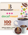 Intelligent Blends Decaf Dark Roast Coffee Pods, 100 ct, Single Serve Pods – 100% Arabica Coffee, Compatible with Keurig K Cups Maker