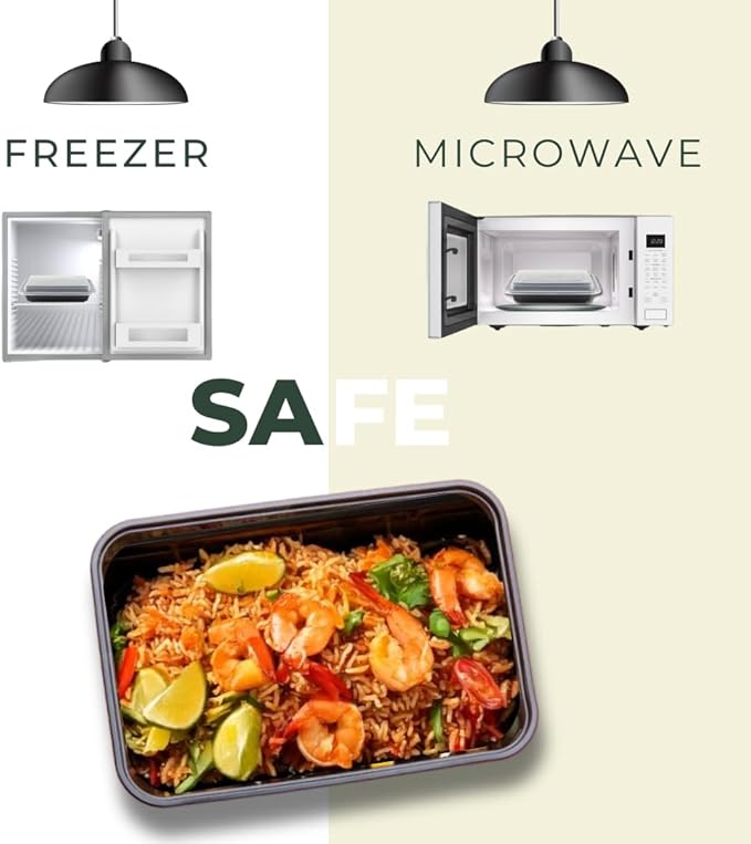 ICE N COLD Reusable To-Go Food Meal Prep Storage Containers with Leak Proof Snap Lids 38oz | 1125ml | 50-Pack