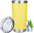 20oz Tumbler with Lid Stainless Steel Insulated Tumblers Travel Coffee Tumbler Bulk Double Wall Vacuum Insulated Water Cup Gifts for Christmas Women Men Her Him Home Office(Yellow, 1pack)