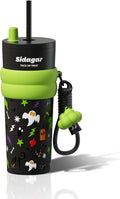24 oz Tumbler with Lid and Straw, Insulated Coffee Mug Leak Proof, Portable Iced Travel Water Bottle, Reusable Thermal Coffee Cup, Gift for Women, Halloween