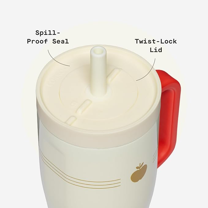Corkcicle Cruiser Insulated Tumbler with Handle & Straw - Keeps Drinks Ice Cold - Triple-Insulated - Leakproof Travel Mug - BPA-Free - Summer Drinkware Gift - 22 oz, Snow White