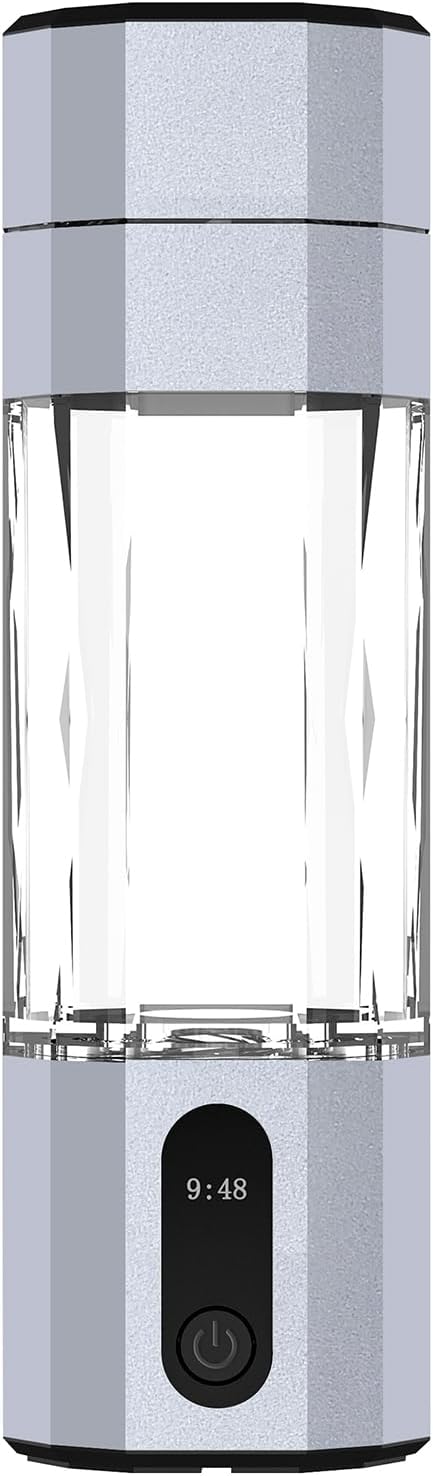 Hydrogen Water Ionizer Machine 208ml Portable Generator 6000-8000 PPB PEM Technology Glass Health Cup Silver