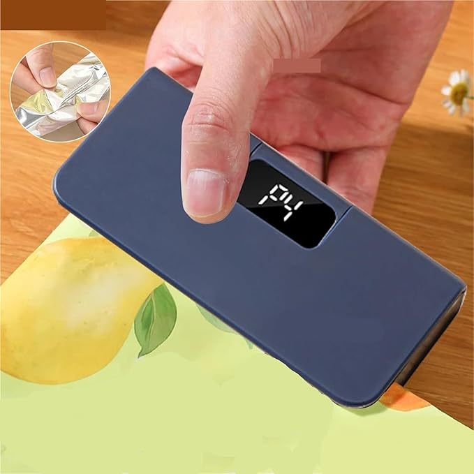 Vacuum Sealer， Mini Heat Sealer Plastic Bag Sealing Machine Rechargable Storage Package Handheld Clip Food,Vacuum Sealer for Food(Blue)