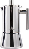LAOION Stovetop Espresso Maker, 6Cup 10 oz Moka Pot, Stainless Steel Cuban and Italian Coffee Maker for Cafetera Cubana, Greca De Cafe Induction Stovetop Compatible, Coffee Gift for Home Travel