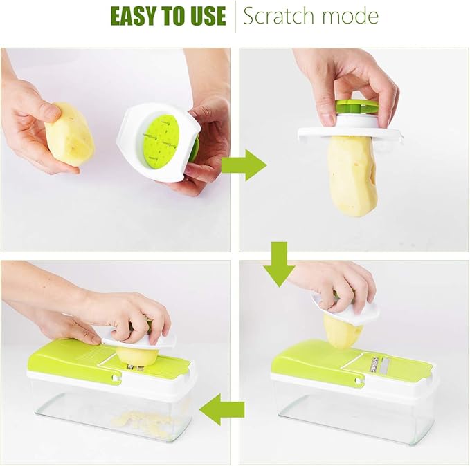 Vegetable Chopper Pro Onion Chopper Dicer Slicer Cutter Manual - Vegetable Spiralizer Mandoline Slicer Food Veggie Kitchen Fruit Chopper Heavy Duty