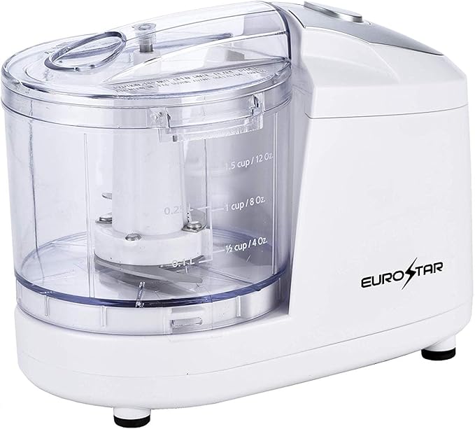 EUROSTAR EC502W 1.5-Cup One Touch Electric Mini Food Chopper, White