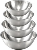 Gronivex 304 Stainless Steel Mixing Bowls, 4-Piece (1.5, 2.2, 3.4 & 4.2 Qt) | Food-Grade Metal,Dishwasher Safety,Stackable Nesting & Space-Saving, For home baking, salads, cooking, and RV or grilling use