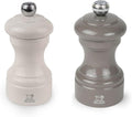 Peugeot Bistro Pepper and Salt Mill Set, 4in - Essential Kitchen Tools with Adjustable Grinding Precision, Beechwood Mills - Enhance Flavors in Everyday Cooking (Ivory/Grey)